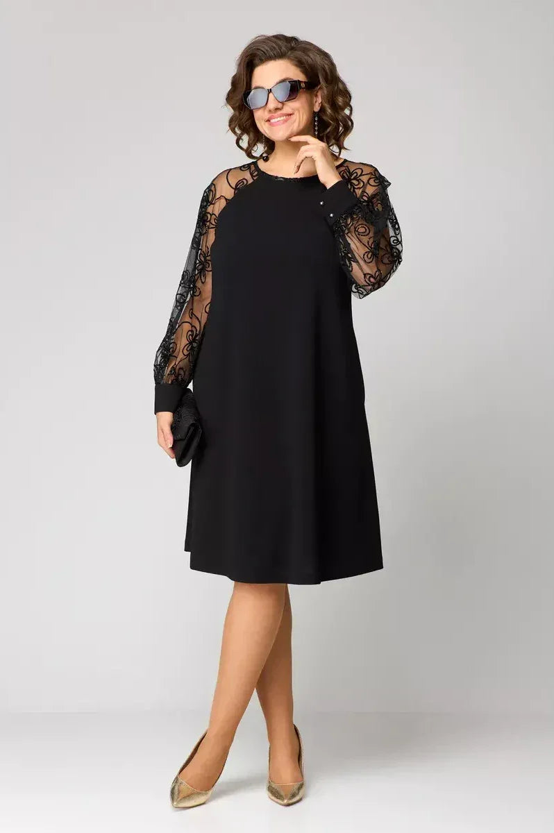 MARGARET | Timeless Lace Sleeve Midi Dress