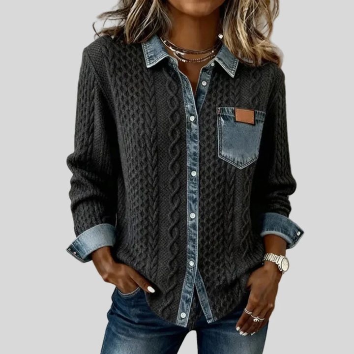 ava™ | Denim Patchwork Shirt