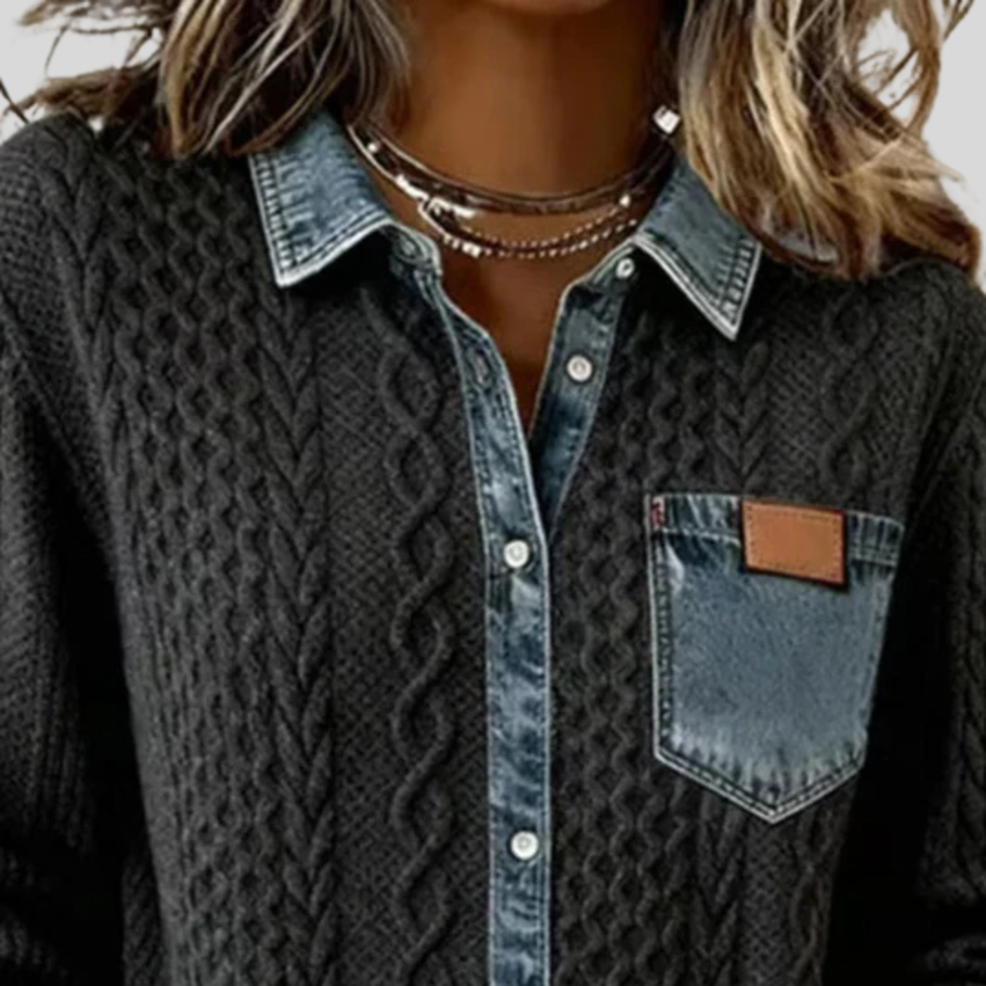 ava™ | Denim Patchwork Shirt