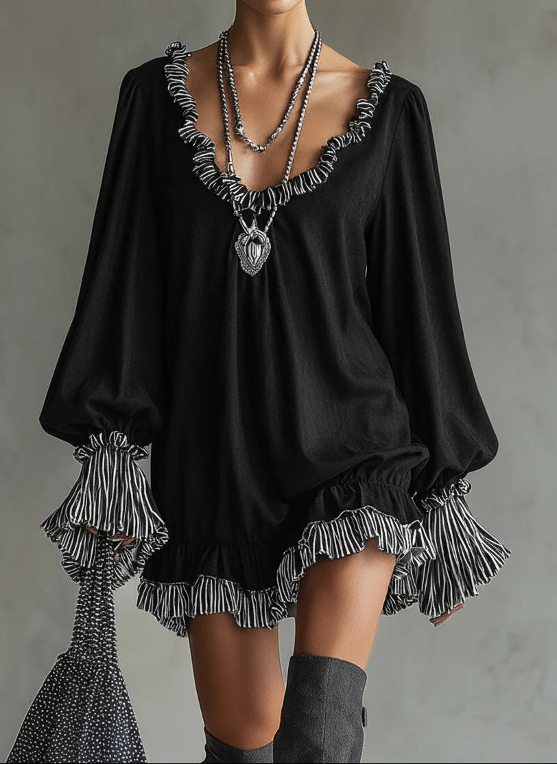 CHARLOTTE – Relaxed Ruffled Mini Dress