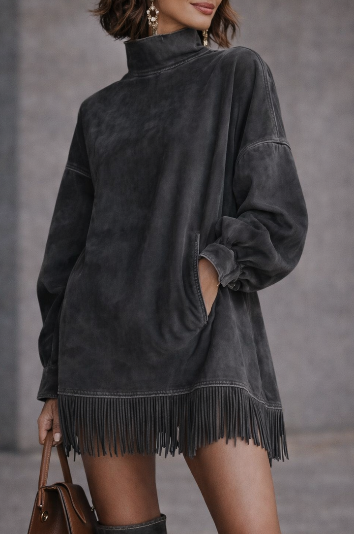 HARRIET| Fringe Detail Relaxed Tunic Dress