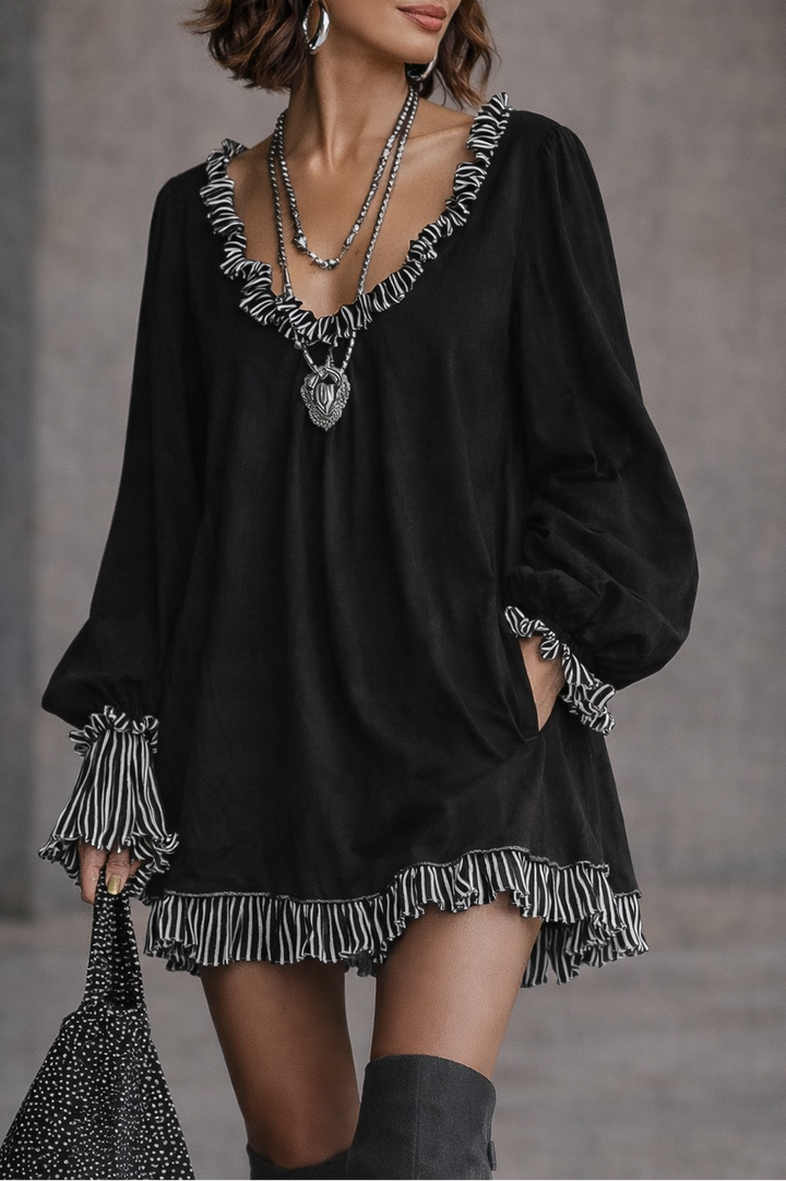CHARLOTTE – Relaxed Ruffled Mini Dress