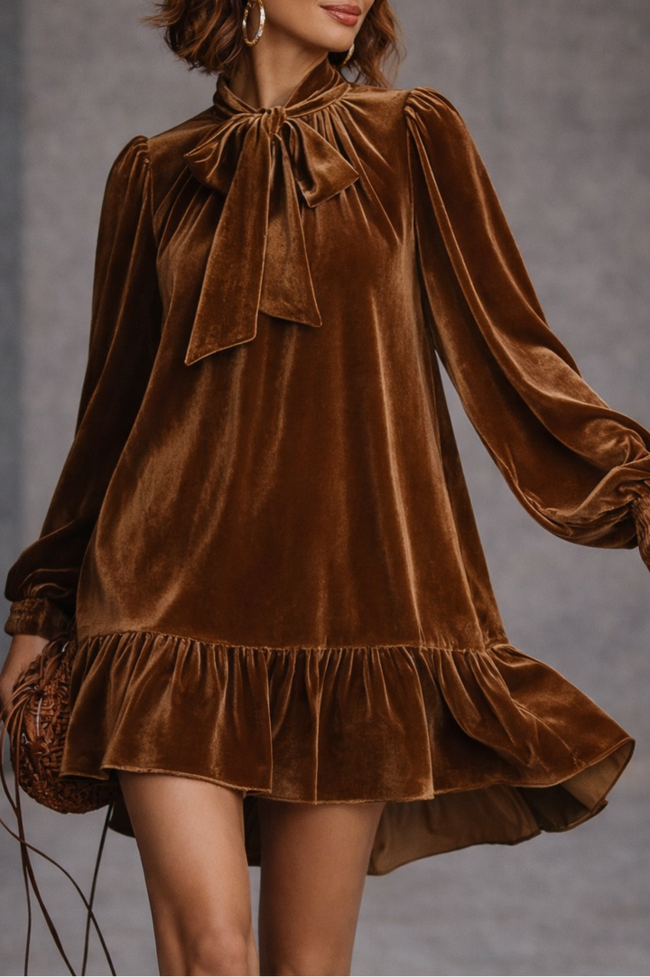 SUSAN | Elegant Bow Neck Mini Dress
