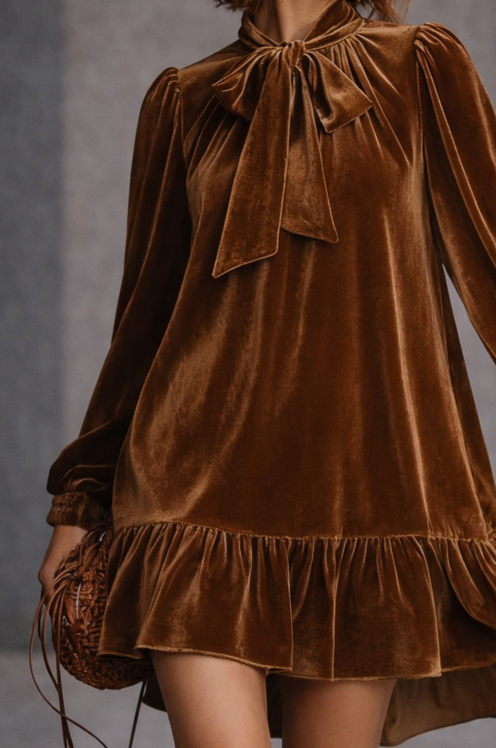 SUSAN | Elegant Bow Neck Mini Dress
