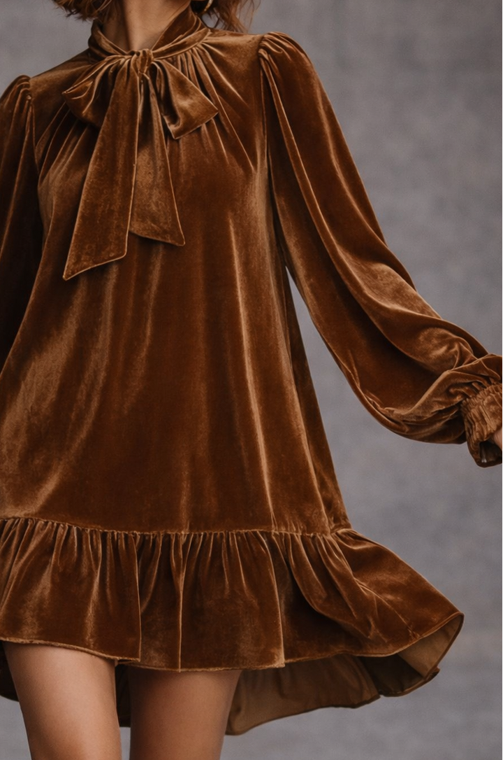 SUSAN | Elegant Bow Neck Mini Dress