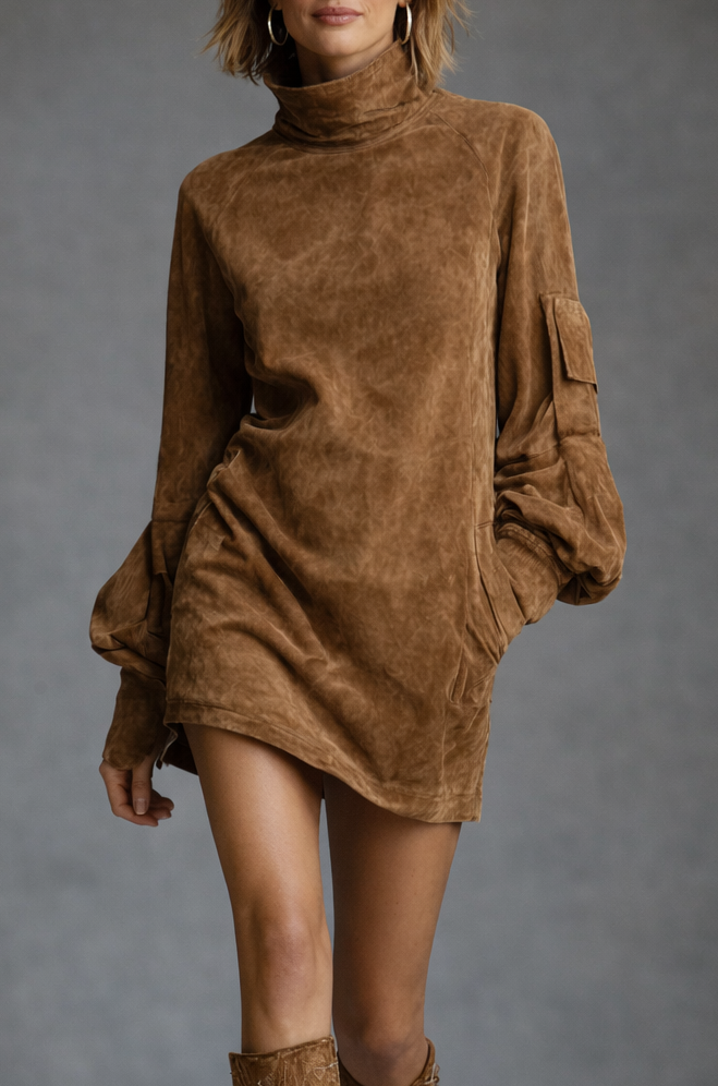 Margaret | Relaxed Turtleneck Vintage Mini Dress