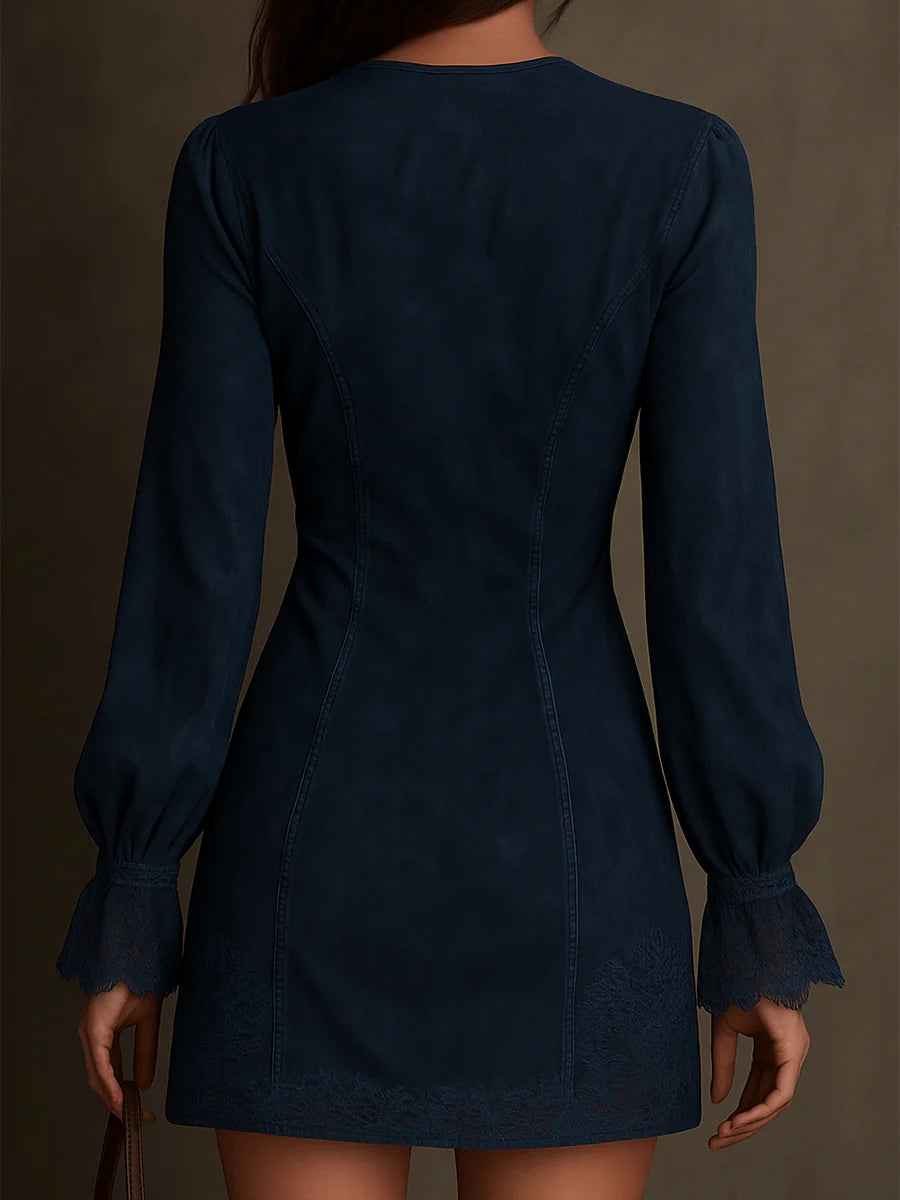 DEBORAH | Elegant Lace Bell-Sleeve Mini Dress