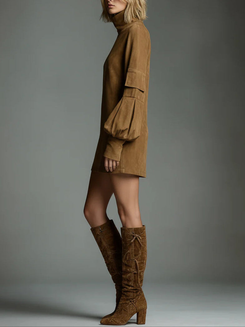 Margaret | Relaxed Turtleneck Vintage Mini Dress