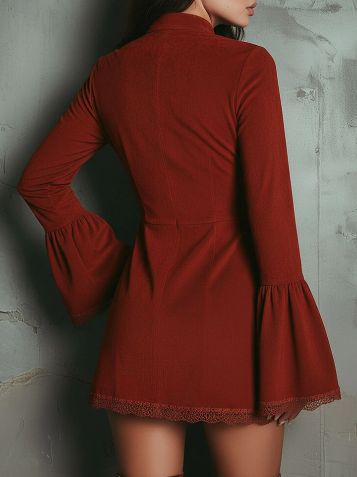 Patricia | Vintage Embroidered Bell Sleeve Mini Dress