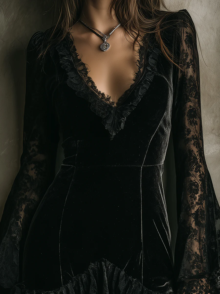 Helen | Elegant Bell Sleeve Evening Dress