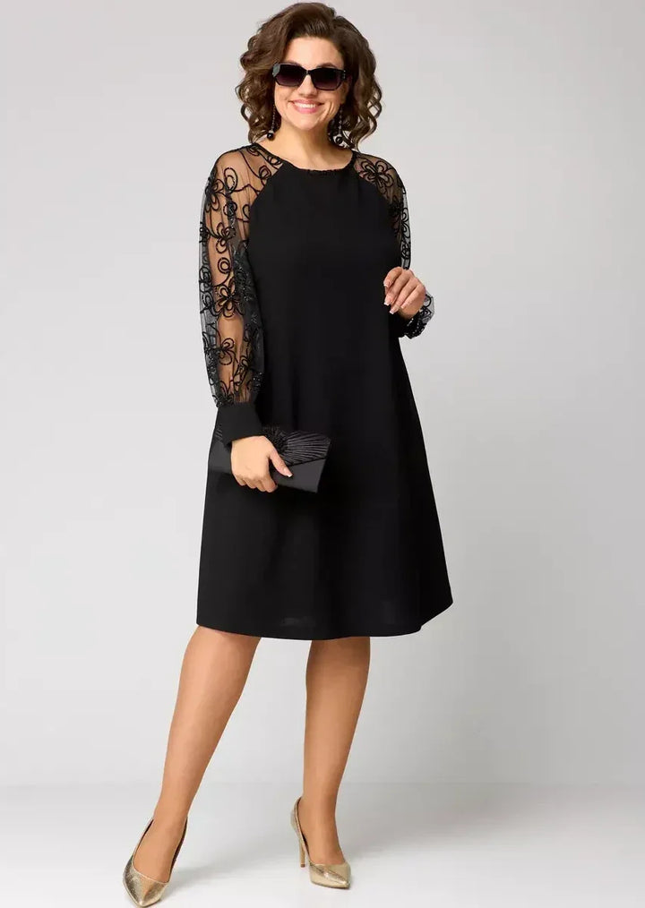 MARGARET | Timeless Lace Sleeve Midi Dress